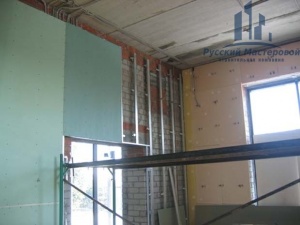 Обшивка стен гипсокартоном  (в 1 слой) от строительной компании Русский Мастеровой